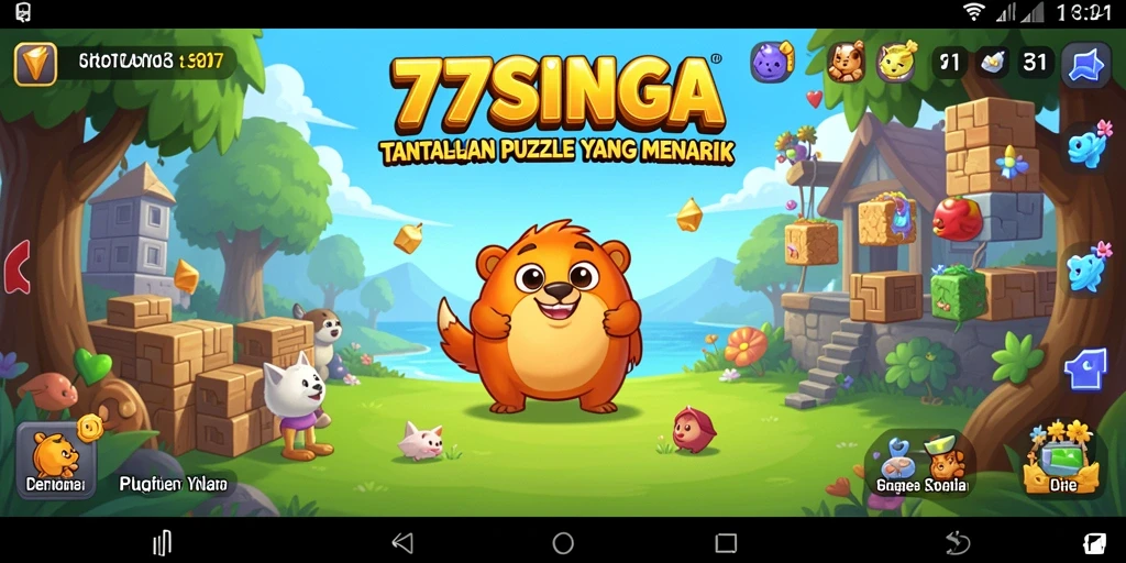 Screenshot gameplay 77SINGA menampilkan tantangan puzzle yang seru.