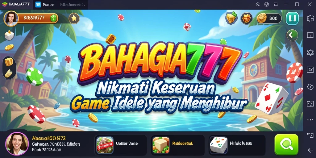 Tampilan gameplay BAHAGIA777 dengan karakter dan sumber daya.