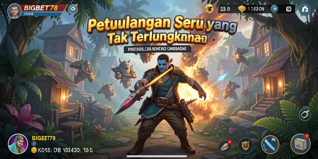 Screenshot gameplay BIGBET78 yang menunjukkan aksi petualangan seru.