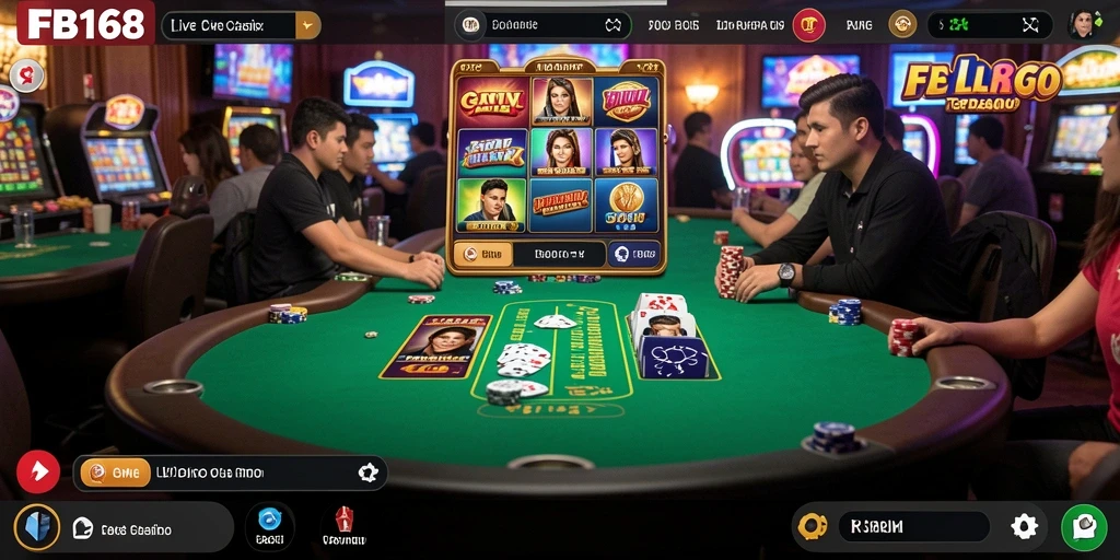 Tampilan seru gameplay Live Casino di FB168 dengan dealer profesional.