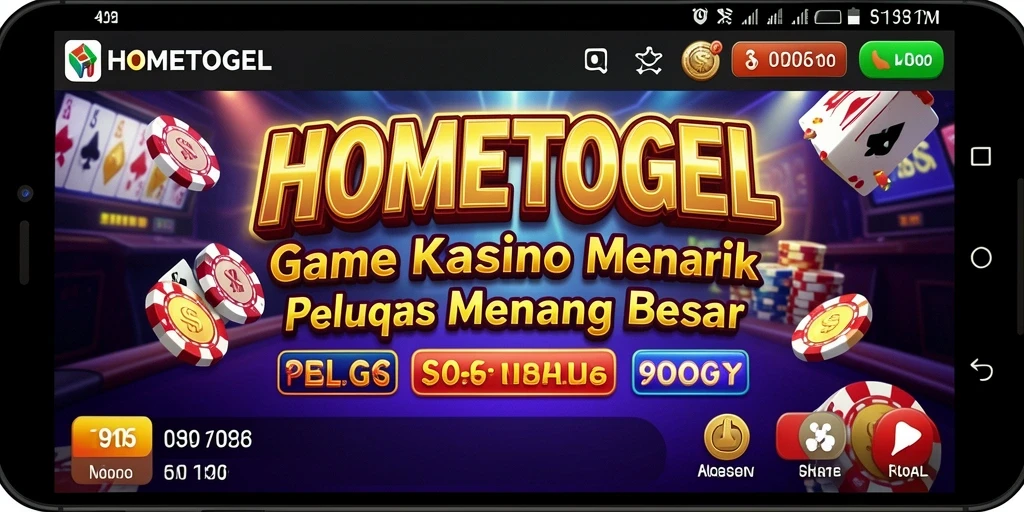 Screenshot gameplay HOMETOGEL menampilkan permainan kasino yang seru.