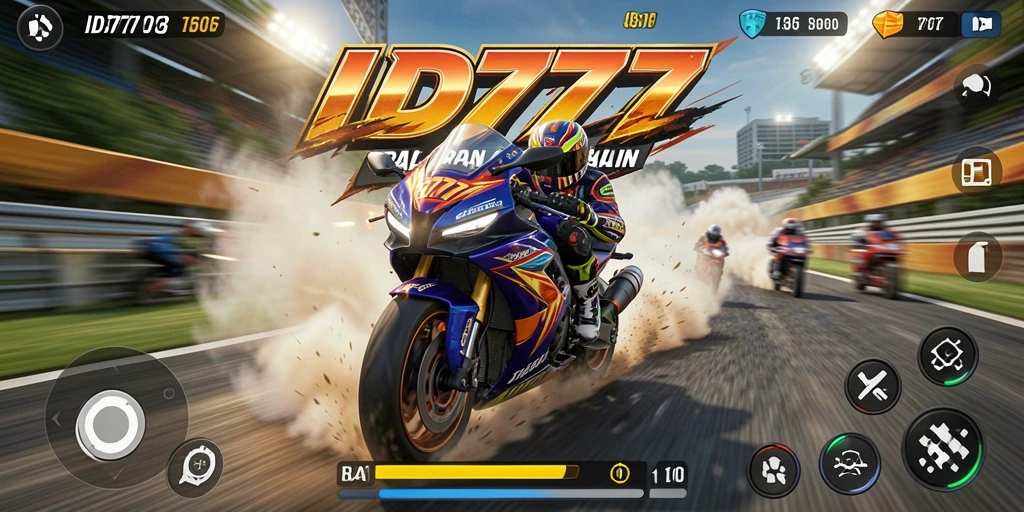 Tampilan seru permainan balapan motor di ID777.