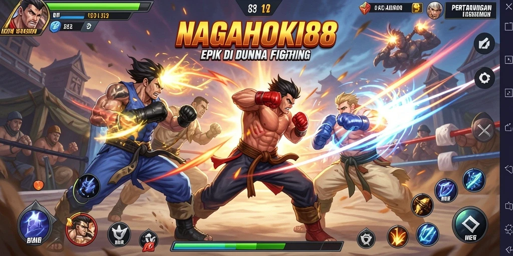 Tampilan gameplay NAGAHOKI88 dengan pertarungan seru dan grafis menawan.