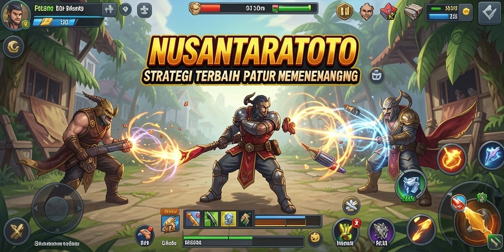 Screenshot gameplay NUSANTARATOTO menampilkan peperangan strategi yang mendebarkan.