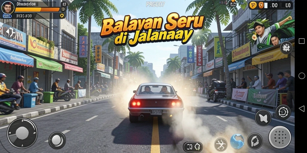Tampilan gameplay mendebarkan dari balapan di PRG007.