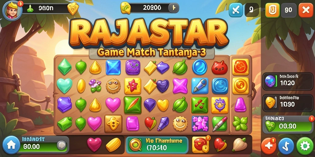 Tangkapan layar menunjukkan gameplay seru dan grafis berwarna-warni dari RAJASTAR.