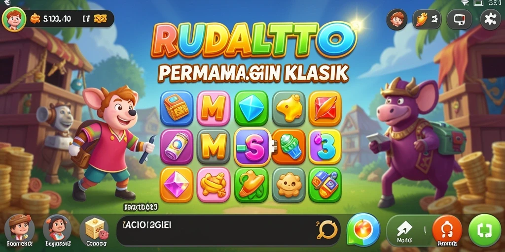 Gameplay seru RUDALTOTO dengan pencocokan item Match-3.