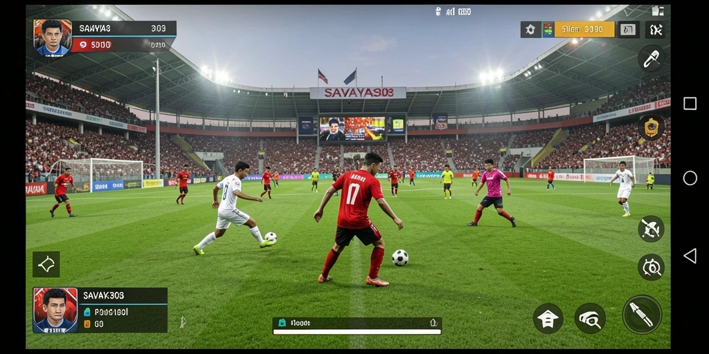 Tangkapan layar menunjukkan aksi seru dalam permainan sepak bola.