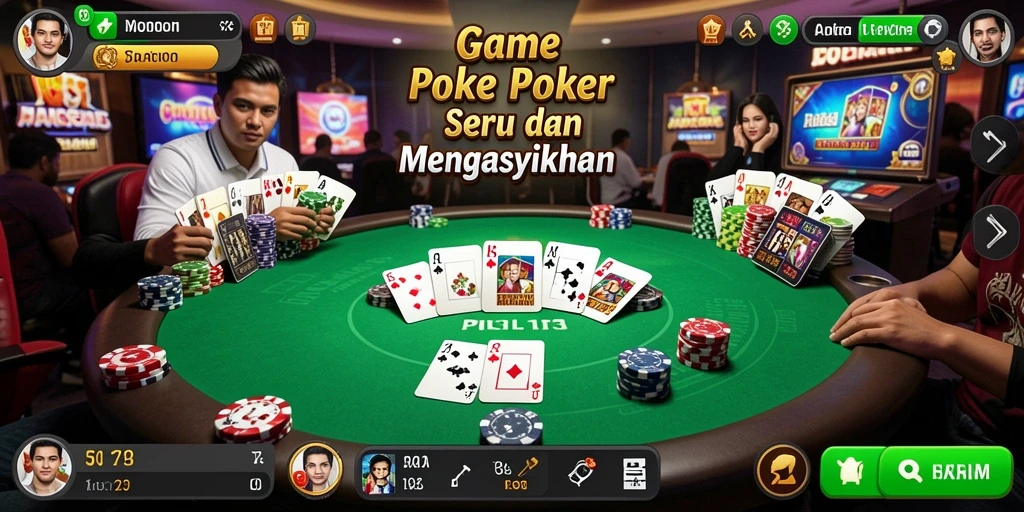 Screenshot T6 menampilkan momen seru dalam permainan Poker.