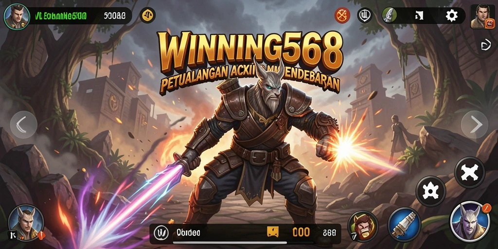 Screenshot menunjukkan aksi seru dalam permainan WINNING568.