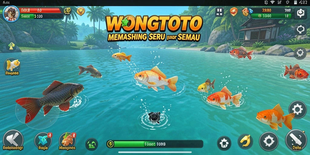 Tampilan menarik gameplay memancing dalam WONGTOTO.