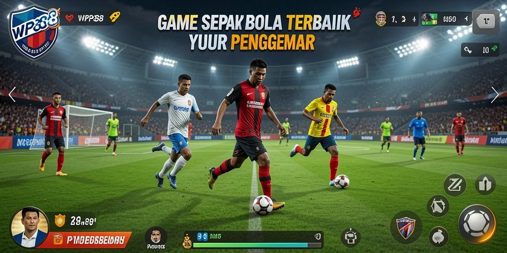 Tampilan gameplay menarik di WP888 dengan aksi sepak bola penuh strategi.